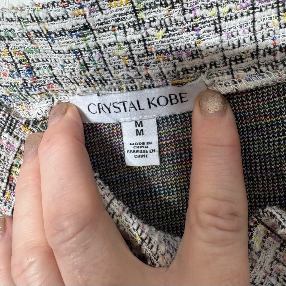 Crystal Kobe Multi-Color Tweed Faux Wrap Mini Skirt Medium‎ Workwear Academic - Picture 6 of 8